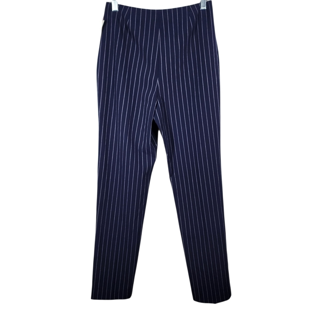 OPEN EDIT PIN STRIPE STRAIGHT LEG PANT